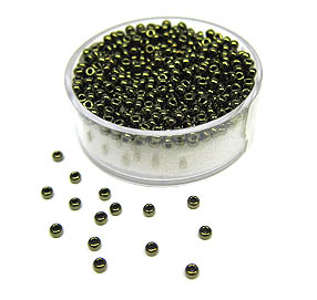Roccailles Miyuki 2.2mm metallic olivine